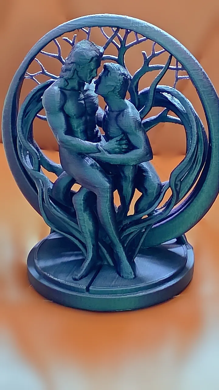 Heartwood, teal-violet silk. 3D printed by Foolish Form.