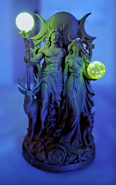 Three Moons, glowing orbs. 3D printed by Foolish Form.