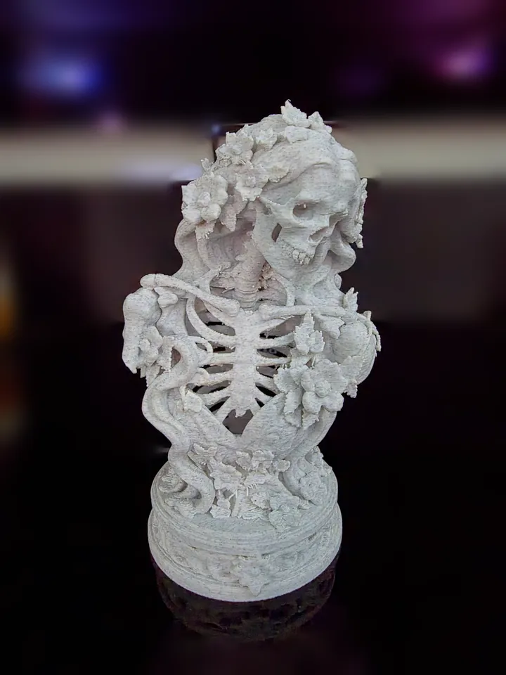 Late Bloomer, stone grey. 3D printed by Foolish Form.